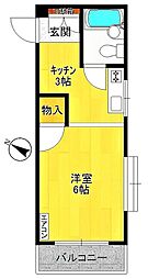 アーバンヒルズ 1Kの間取図画像