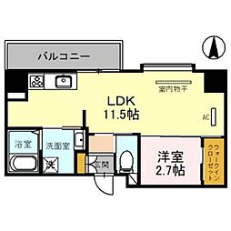 グランコート茨木永代町 1LDKの間取図画像