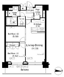 ParkAxis辰巳STAGE 2LDKの間取図画像