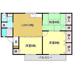 マンションハウス中村南棟 3LDKの間取図画像