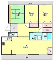 テラスレジデンス伊奈平 3LDKの間取図画像