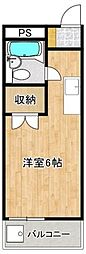 b'CASA福生2re-born 1Kの間取図画像