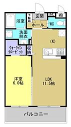 Smile Garden菊陽 1LDKの間取図画像