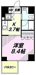 アーバンスタイル立川 1Kの間取図画像