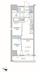 アーバネックス住吉 2LDKの間取図画像