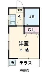 コーポゆき 1Kの間取図画像