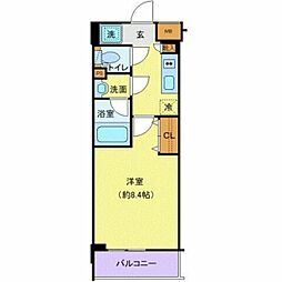 アルテシモ ルーナ 3階1Kの間取り