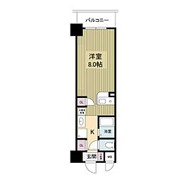Osaka Metro堺筋線 扇町駅 徒歩3分の賃貸マンション 12階1Kの間取り