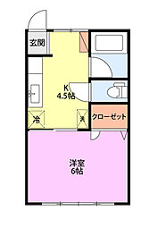 ベルトピア新潟12 1Kの間取図画像