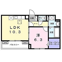JR東海道・山陽本線 向日町駅 徒歩30分の賃貸アパート 1階1LDKの間取り