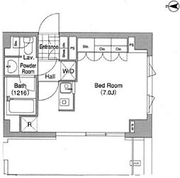 コンフォリア大山 9階ワンルームの間取り