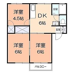 クローバーハイツ 3DKの間取図画像
