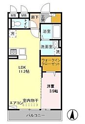 シャルマンドミールB 1LDKの間取図画像