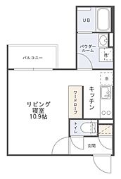 PASEO代々木 2階ワンルームの間取り