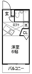 ラ・プリマヴェーラ 1Kの間取図画像
