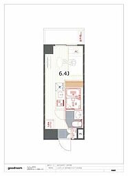レジデンス三軒茶屋スクエア 2階ワンルームの間取り