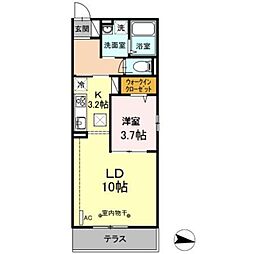 ハーウェル湘南台 1LDKの間取図画像