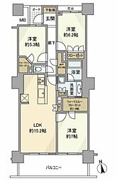 コットンハーバータワーズベイウエスト 3LDKの間取図画像