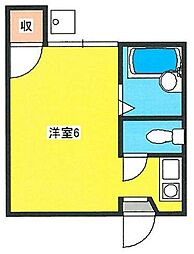 アミティ・マツムラ ワンルームの間取図画像