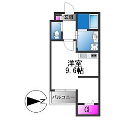 九間町シーエム・サンク ワンルームの間取図画像