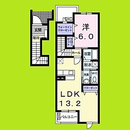 サントル・アビタシオン 1LDKの間取図画像