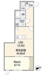 エテルノヴァローレ川越 1LDKの間取図画像