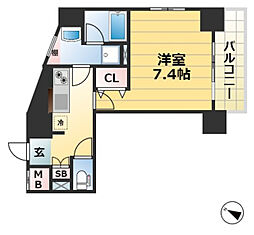 神戸新交通ポートアイランド線 貿易センター駅 徒歩3分の賃貸マンション 3階1Kの間取り