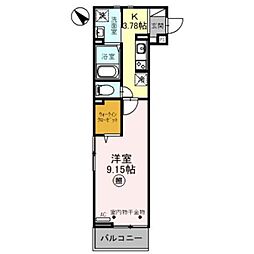 アクトルシェリア 1Kの間取図画像