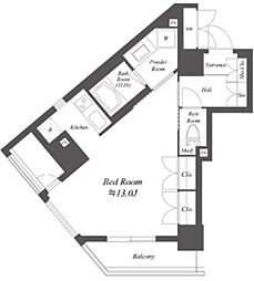 レジデンシャル目黒 ワンルームの間取図画像