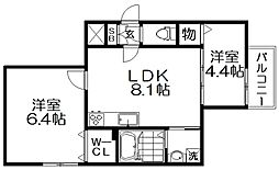 枚方市牧野本町1丁目アパート 1SLDKの間取図画像