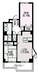 ファーストステージ 2LDKの間取図画像