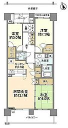 ル・クール八王子みなみ野 11階3LDKの間取り