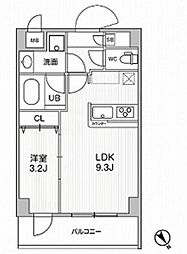 ドゥーエ曳舟 1LDKの間取図画像