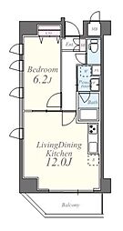 グリンヒル本郷元町 9階1LDKの間取り