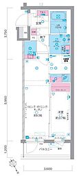 ジェノヴィア西高島平2 1LDKの間取図画像