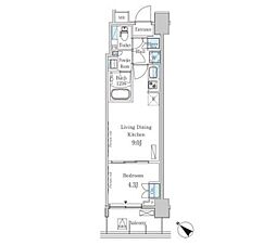 パークアクシス押上レジデンス 1LDKの間取図画像