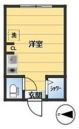 アーバンプレイス沼袋VIII 1階ワンルームの間取り