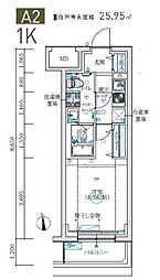 MAXIV生田 1Kの間取図画像