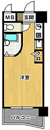 ルネスロワール天神サウス ワンルームの間取図画像