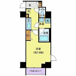 東武伊勢崎線 東向島駅 徒歩7分の賃貸マンション 6階1Kの間取り