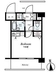 ロイヤルアメニティー大森 11階ワンルームの間取り