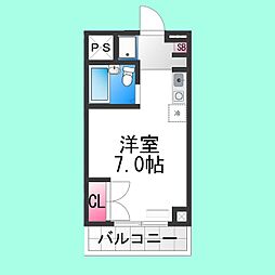 ヌーベルコート三国ヶ丘 ワンルームの間取図画像