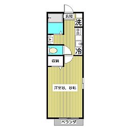 ヴィラＭＩ　(女 性限定） 1階1Kの間取り