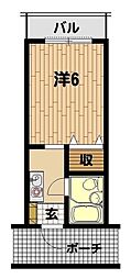 リバーサイドミヤザキ 1Kの間取図画像