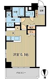 芝公園アパートメント ワンルームの間取図画像