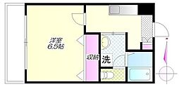 ルネッサンス国立2001 1Kの間取図画像