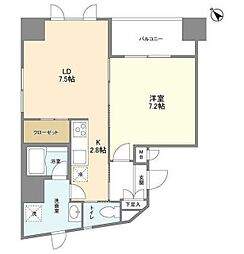 ププレ八丁堀 1LDKの間取図画像
