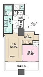 ザ・パークハウス西新宿タワー60 6階1LDKの間取り