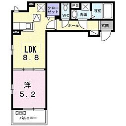 グリーン　ピア 1階1LDKの間取り