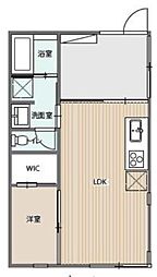 harmonie浜田山 1LDKの間取図画像